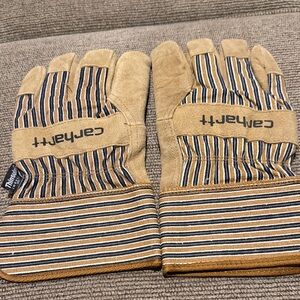 Carhartt Men's Tan and Blue Striped Gloves